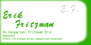 erik fritzman business card